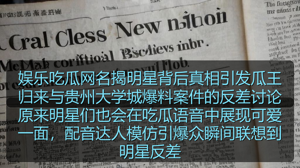 娱乐吃瓜网名揭明星背后真相引发瓜王归来与贵州大学城爆料案件的反差讨论
